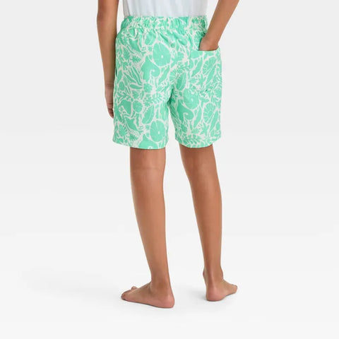 Cat & Jack Boy's Green Submarine Printed Swim Shorts | Cat & Jack In Lebanon