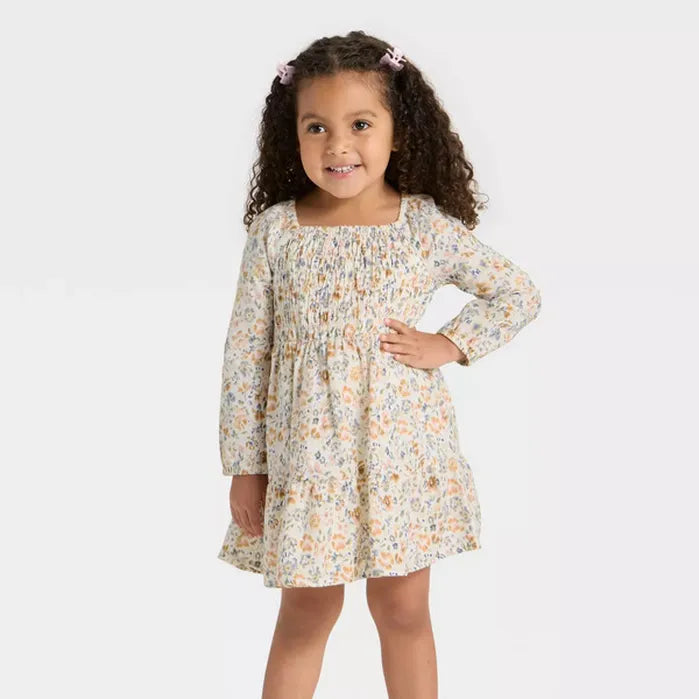 OshKosh B'gosh Girl's Multicolor Long Sleeve Floral Dress | OshKosh B'gosh In Lebanon
