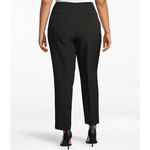 Anne Klein Women’s Black Stretch Refined Twill Slim Straight Leg Trousers |  Anne Klein in Lebanon
