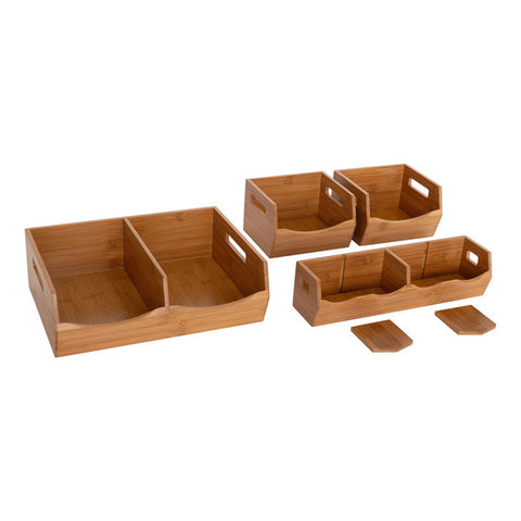 Seville Classics Bamboo Stackable Bin Organizer 4-piece|Seville Classics In Lebanon