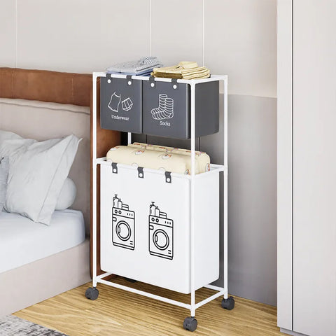Hinox Multi-Functional Laundry Storage Basket with Wheels  (DE-2)