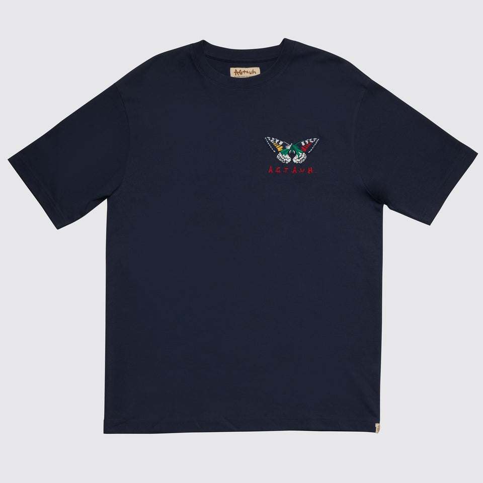 Agtawh Men's Navy Butterfly Printed T-Shirt | Agtawh In Lebanon