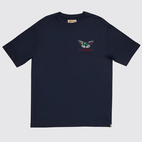 Agtawh Men's Navy Butterfly Printed T-Shirt | Agtawh In Lebanon