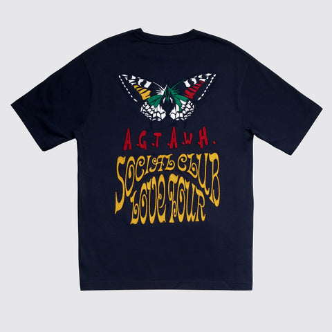 Agtawh Men's Navy Butterfly Printed T-Shirt | Agtawh In Lebanon