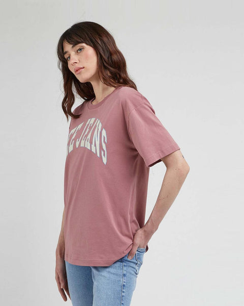 Lee Women's Dusty Rose Crew Neck Logo T-Shirt | Lee In Lebanon