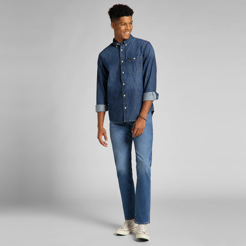 Lee Men's Blue Dark Freeport Regular Straight Daren Zip Fly Jeans | Lee In Lebanon