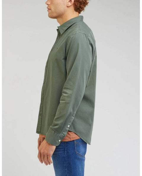 Lee Men's Khaki Green Long Sleeve Regular Fit Shirt | Lee In Lebanon