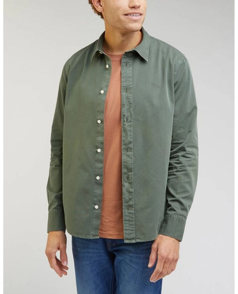 Lee Men's Khaki Green Long Sleeve Regular Fit Shirt | Lee In Lebanon