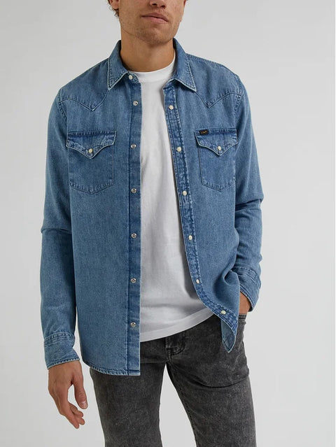 Lee Men's Blue Regular Western Denim Shirt | Lee In Lebanon
