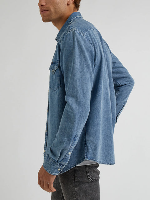 Lee Men's Blue Regular Western Denim Shirt | Lee In Lebanon