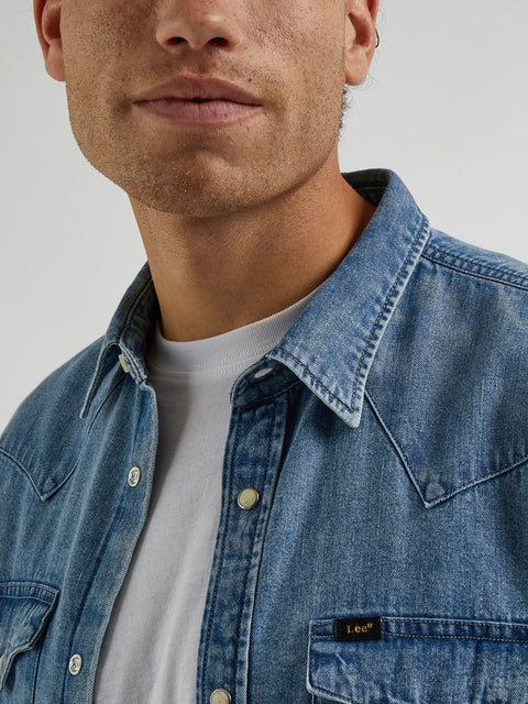 Lee Men's Blue Regular Western Denim Shirt | Lee In Lebanon
