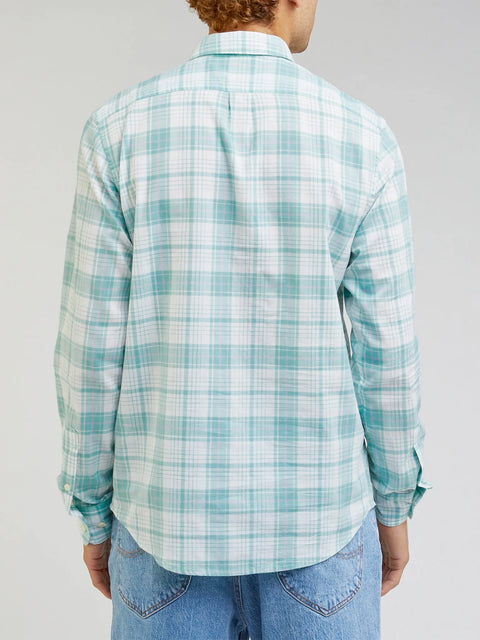 Lee Men's Dusty Jade Checkered Button Down Shirt |Lee In Lebanon