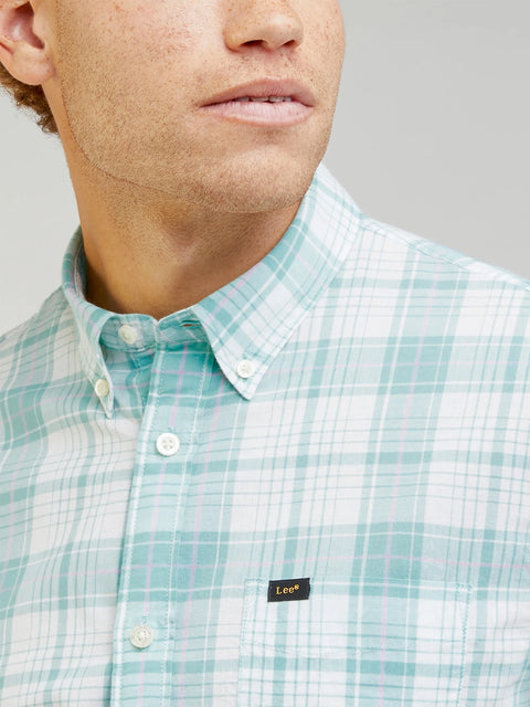 Lee Men's Dusty Jade Checkered Button Down Shirt |Lee In Lebanon