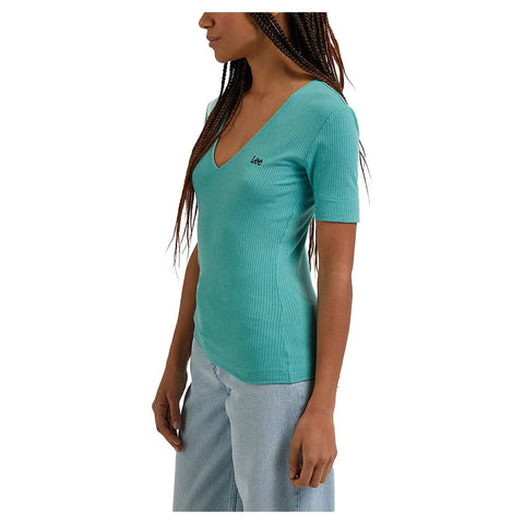 Lee Women's Green V-Neck Short Sleeve T-Shirt | Lee In Lebanon