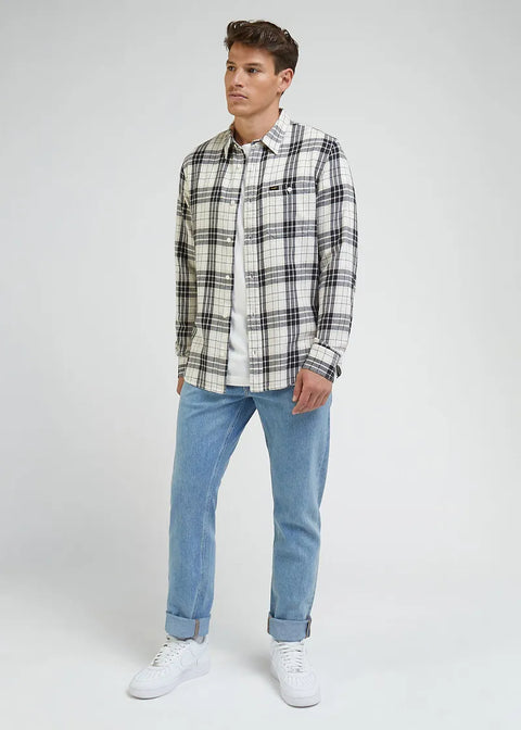 Lee Men's Ecru Check Leesure Shirt |Lee In Lebanon