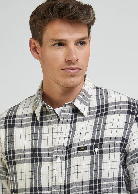 Lee Men's Ecru Check Leesure Shirt |Lee In Lebanon