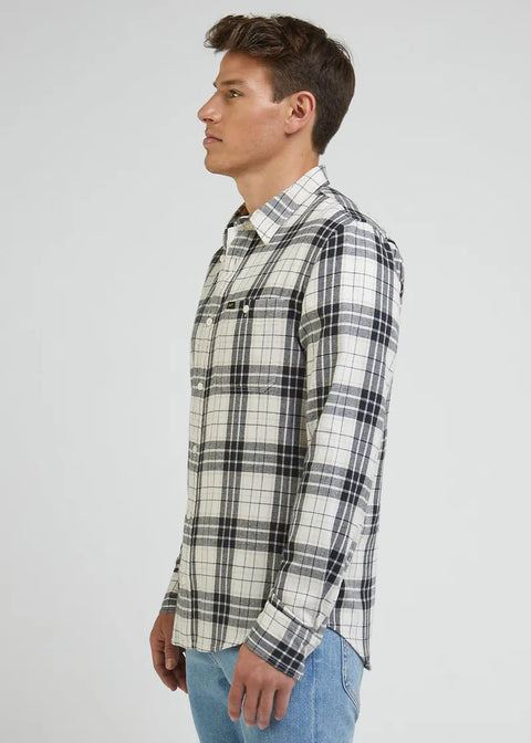 Lee Men's Ecru Check Leesure Shirt |Lee In Lebanon