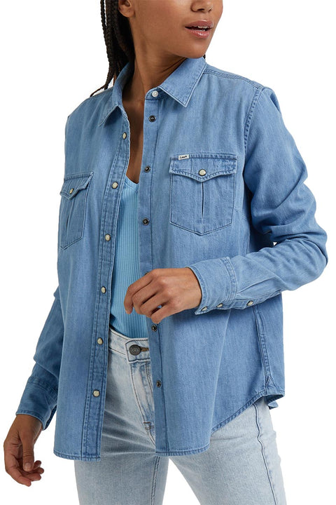 Lee Women's Blue Media Denim Shirt  | Lee In Lebanon