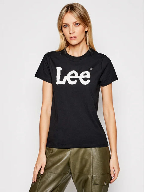 Lee Women's Black Short Sleeveless Regular Fit Logo Tee T-shirt | Lee In Lebanon
