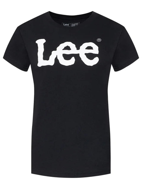 Lee Women's Black Short Sleeveless Regular Fit Logo Tee T-shirt | Lee In Lebanon