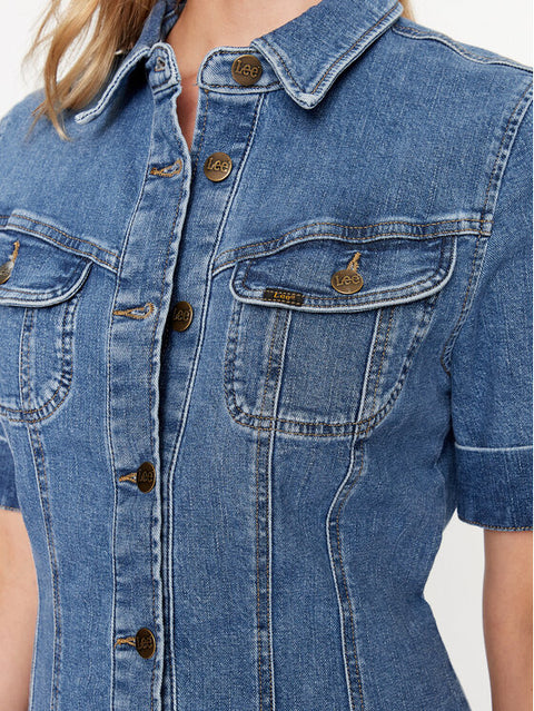 Lee Women's Denim Blue Slim Fitt Dress | Lee In Lebanon