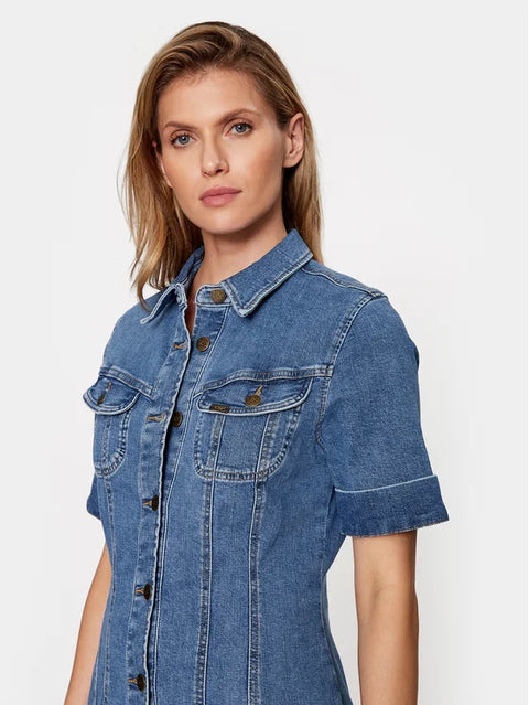 Lee Women's Denim Blue Slim Fitt Dress | Lee In Lebanon