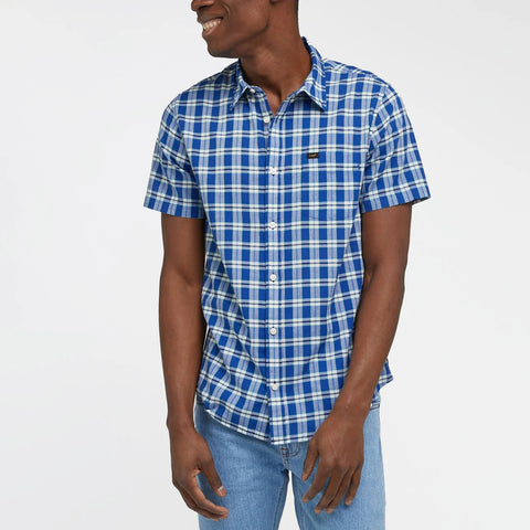 Lee Men's Anthem Blue Short Sleeve Button Down Shirt | Lee In Lebanon