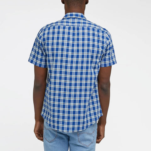 Lee Men's Anthem Blue Short Sleeve Button Down Shirt | Lee In Lebanon