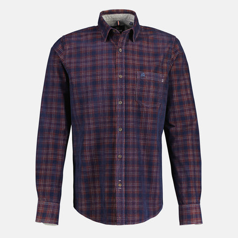 Lerros Men's Navy Multi Corduroy Shirt | Lerros In Lebanon