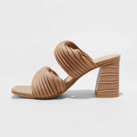 A New Day Women's Brown Jessa Mule Heeled Sandal | A New Day In Lebanon