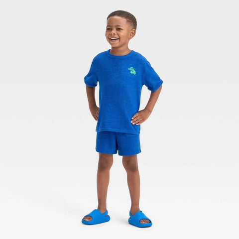 Cat & Jack Boy's Royal Blue 2pcs Short Sleeve French Terry T-Shirt and Shorts Set | Cat & Jack In Lebanon