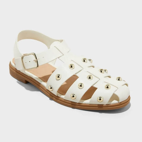 Universal Thread Women's White Winnie Studded Fisherman Sandals | Universal Thread In Lebanon