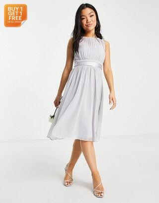 Little Mistress Women's Grey Dress AMF1324