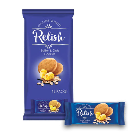 Relish Butter & Oats Cookies 12x42g | Relish In Lebanon