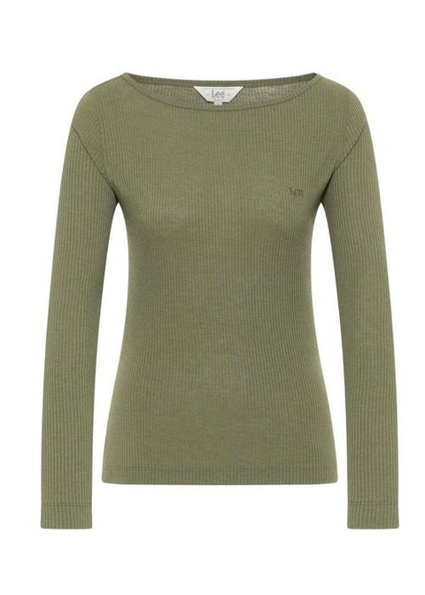 Lee Women's Olive Grove Ribbed Round Neck Long Sleeve Blouse | Lee In Lebanon