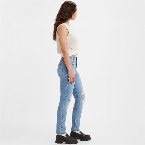 Levi's Women's Blue 501 Distressed Skinny Jeans Skipping Rocks Jeans | Levi's In Lebanon