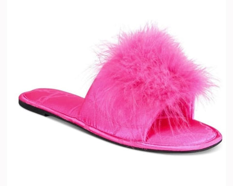 I.N.C. International Concepts Women's Fuchsia Satin Pom Pom Boxed Slippers | I.N.C. International Concepts In Lebanon