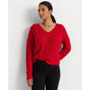 Lauren Ralph Lauren Women's Red Sequined Wool-Blend Aran-Knit Sweater | Lauren Ralph Lauren In Lebanon