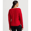 Lauren Ralph Lauren Women's Red Sequined Wool-Blend Aran-Knit Sweater | Lauren Ralph Lauren In Lebanon