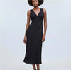 A New Day Women's Black Satin Midi Slip Dress|A New Day In Lebanon