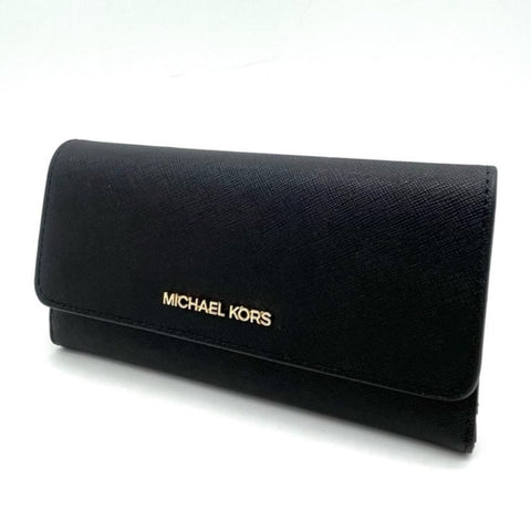 Michael Kors Women's Black Leather Snap-Front Wallet | Michael Kors In Lebanon