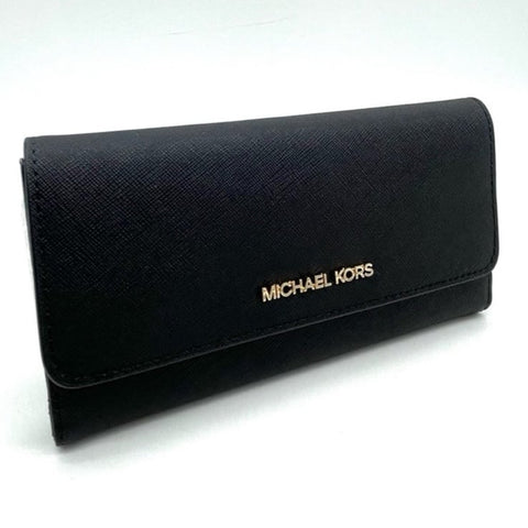 Michael Kors Women's Black Leather Snap-Front Wallet | Michael Kors In Lebanon