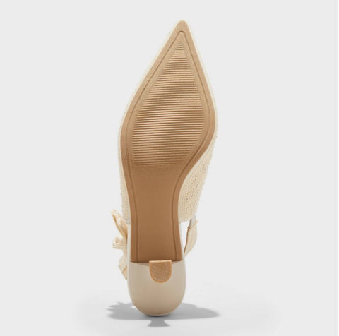 A New Day Women's Beige Milan Pearl Slingback Heels | A New Day In Lebanon