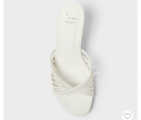 A New Day Women's White Clarisse Strappy Kitten Heeled Sandal |A New Day In Lebanon