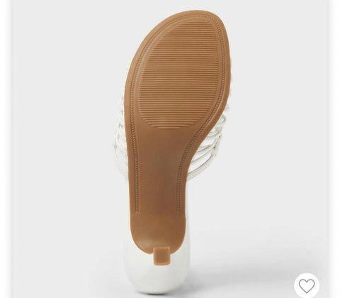 A New Day Women's White Clarisse Strappy Kitten Heeled Sandal |A New Day In Lebanon