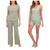Live2Lounge Women's Green 4-Piece Pajama Set
