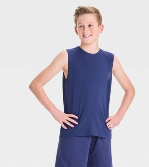All In Motion Boy's Navy Raglan Active Tank Top | All In Motion In Lebanon