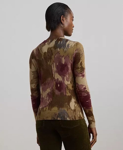 Lauren Ralph Lauren Women's Petite Size Cotton Blend Abstract Floral Print Sweater | Lauren Ralph Lauren In Lebanon