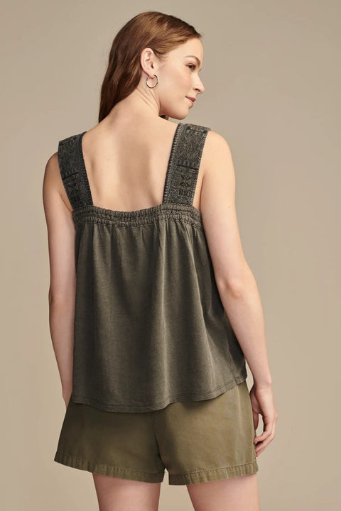 Lucky Brand Women's Gray Embroidered Yoke Blouse|Lucky Brand In Lebanon