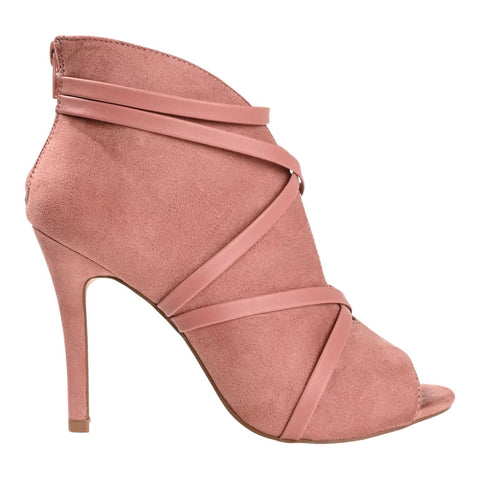 Journee Collection Women's Blush Samara Peep Toe Stiletto Dress Bootie Heels |Journee Collection In Lebanon